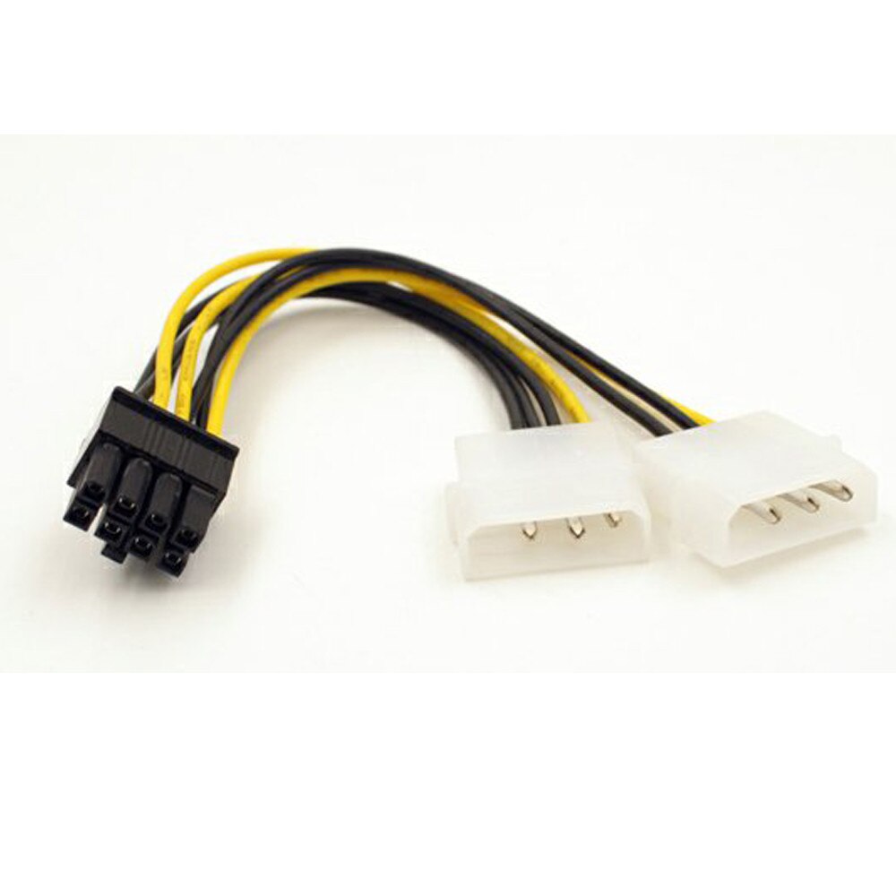 18 cm Dual Molex LP4 4 Pin naar 8 Pin PCI-E Express Converter Adapter Power Cable Computer Kabel connectors