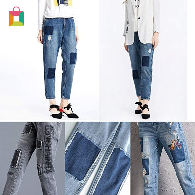 18 Pieces Denim Patches Jeans Iron-On Patches Clothes Repair Kit