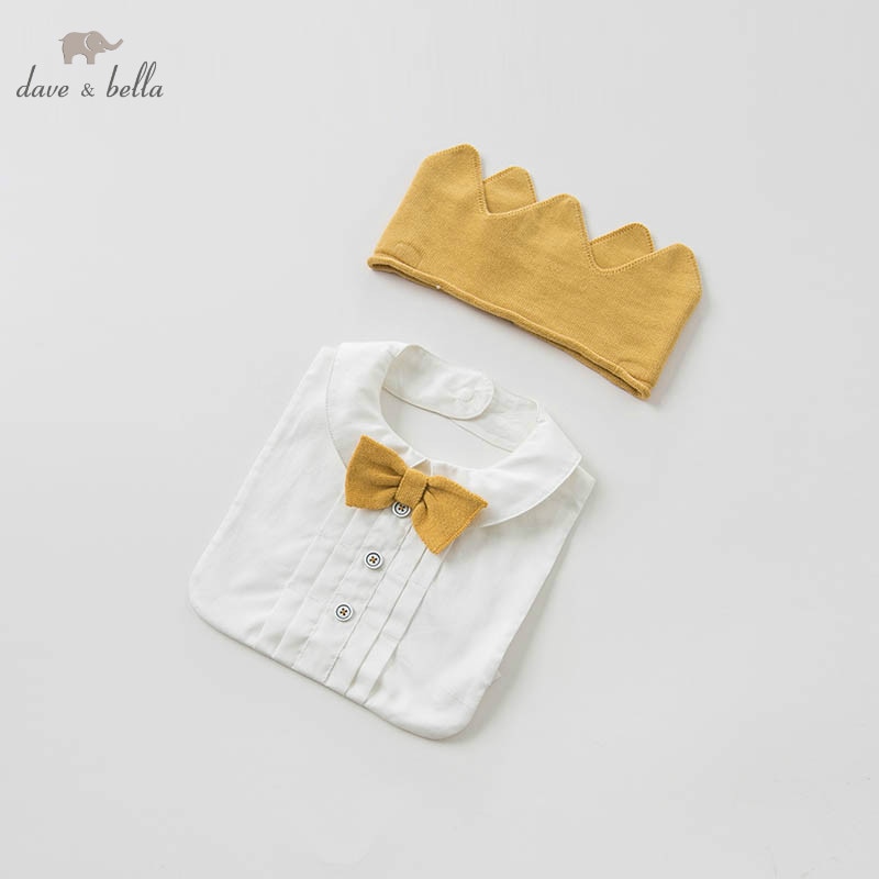 Dave bella bebê recém-nascido meninos babadores com gravata e chapéu infantil criança 100% algodão babador dbh10078