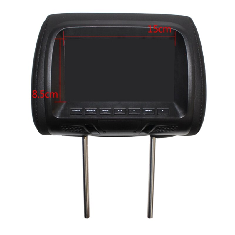 Car Universal 7Inch Tft Led Screen Car Mp5 Player Rear Headrest Digital Display Support Av / Usb / Sd Input / Fm / Speaker - Bla