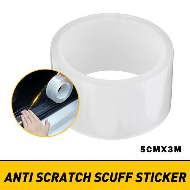 Car Door Sill Protector Strips Carbon Fiber Bumper Sticker for Toyota Corolla Avensis Yaris Rav4 Auris Hilux Prius Prado Camry: Transparent 5cm x 3m