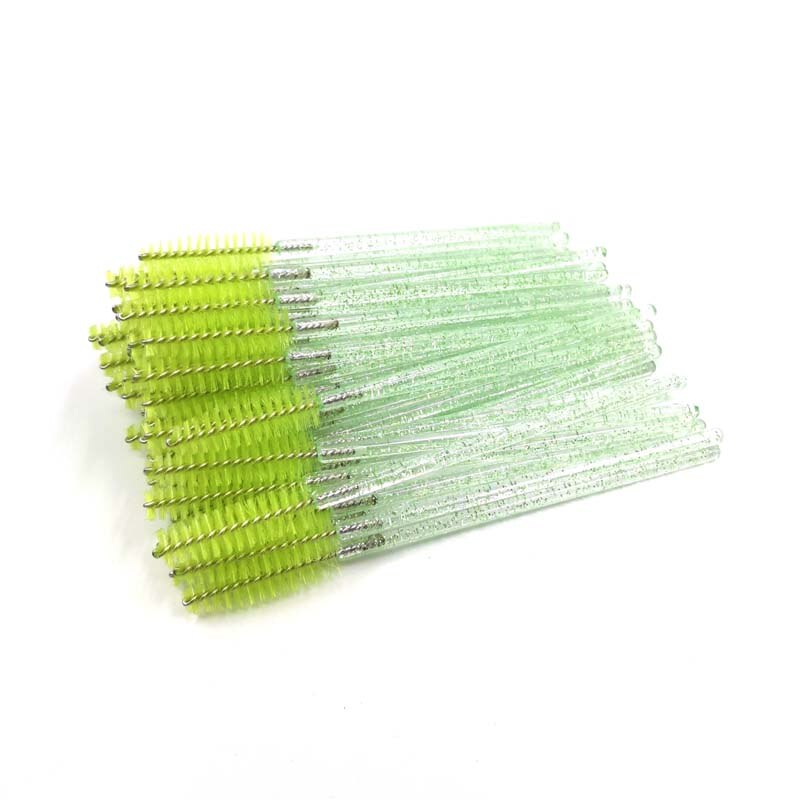 Crystal Disposable Lash Makeup Brush Applicator Styling Tools Individual Mini Mascara Wand Brush Eyelash extension: green