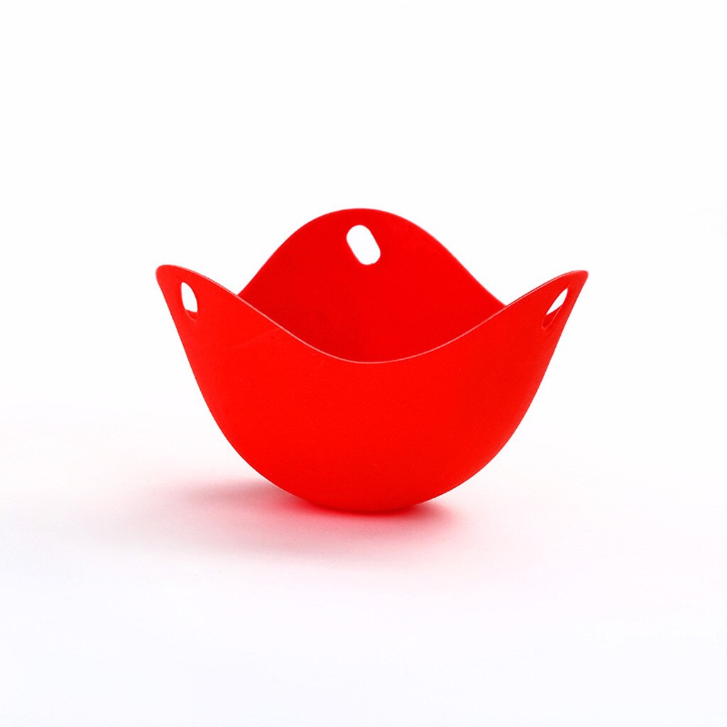 Ramequins en Gel de silice, thermostabilité, ustensile de cuisine, pocher les œufs, ABS, cuiseur à vapeur, plateau à œufs, 4 couleurs, outil de chauffage recyclable: Red