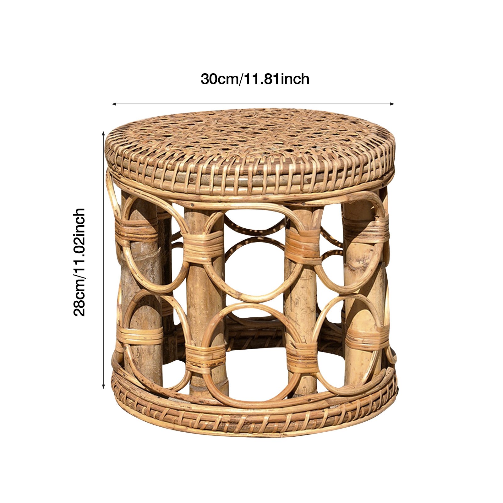 Rotan Plant Stand Duurzaam Decoratieve Plank Houder Voor Indoor # W0: L