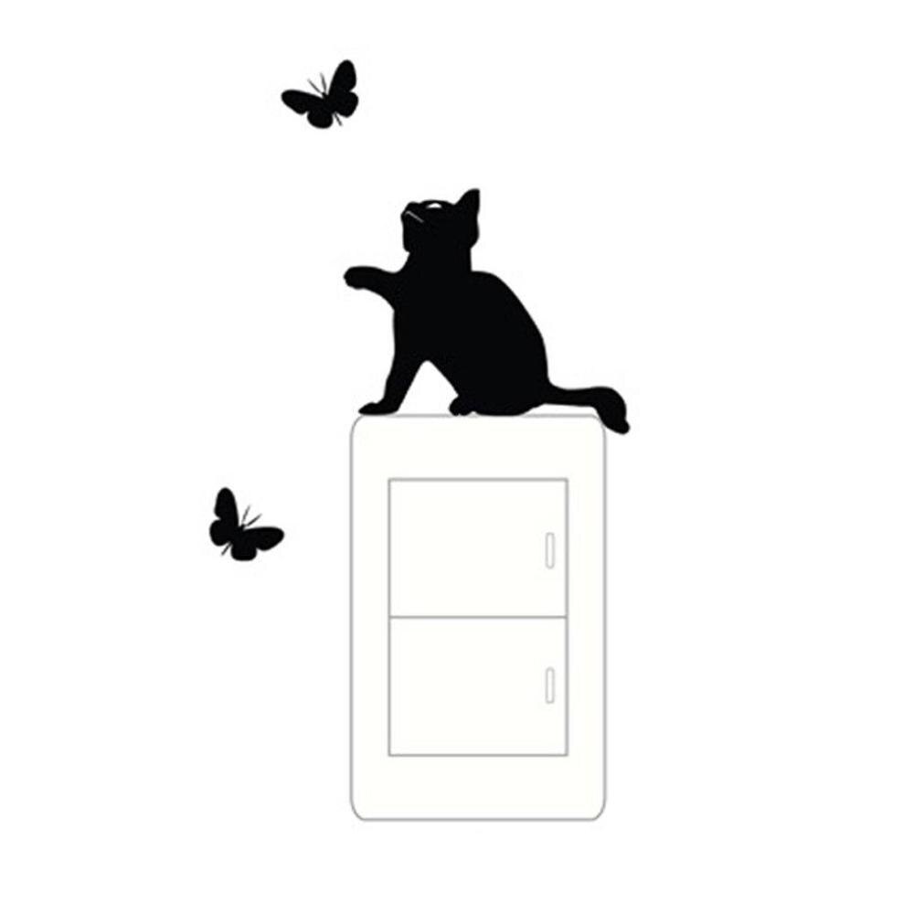 Kattbrytare klistermärke djurrum fönster väggdekoration switch väggdekal klistermärke sovrum dekoration väggdekor barnrum