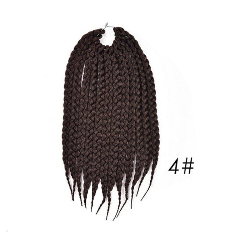 Feibin box hæklede fletninger hair extensions syntetisk fletning hair extension: #4 / 18 inches