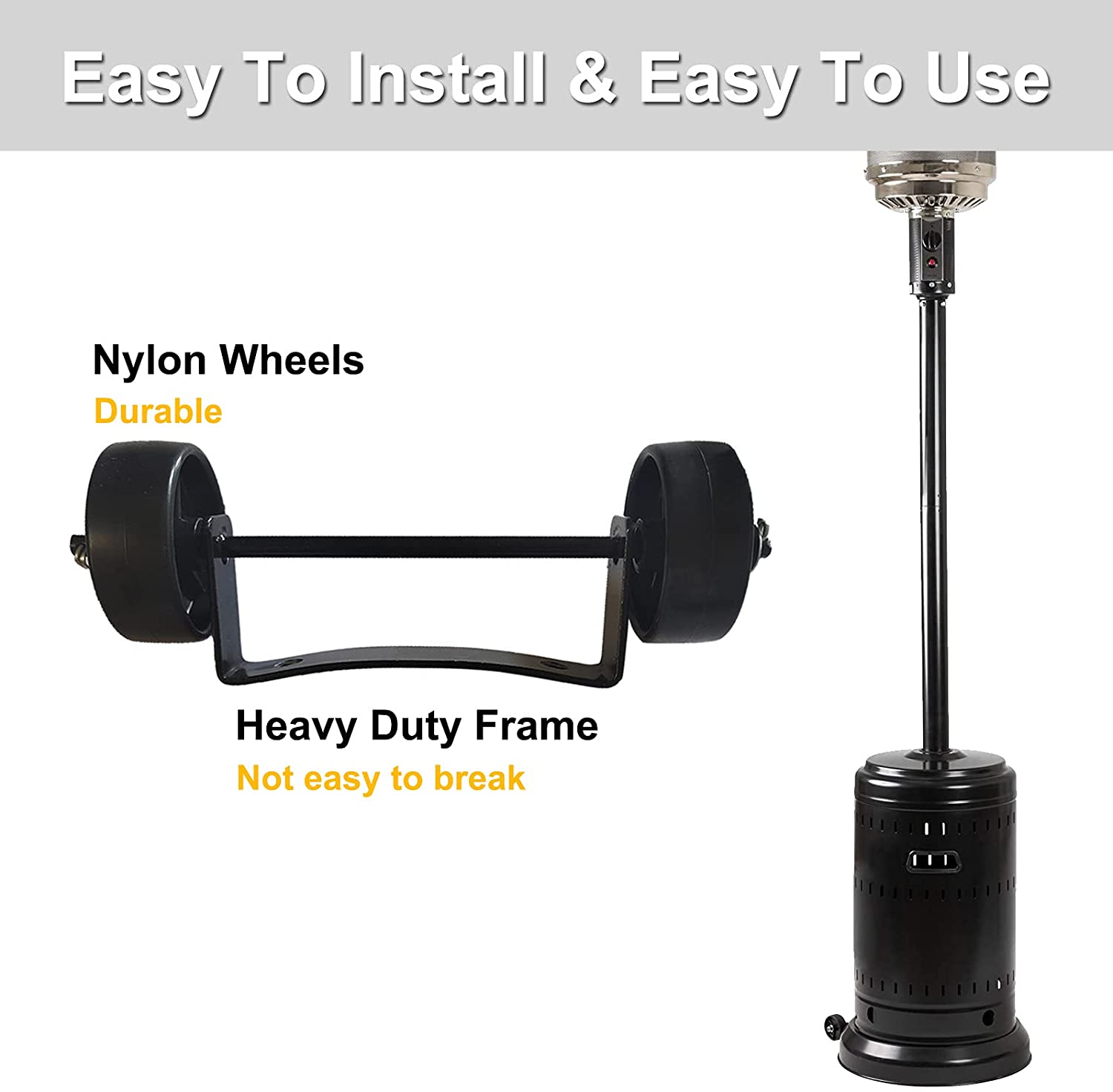 Universal- Terrasse Heizung Rad Bausatz, Propan Gas Terrasse Heizung Ersatz Räder, bewegliche Rad einstellen Terrasse Heizungen Teile für draussen