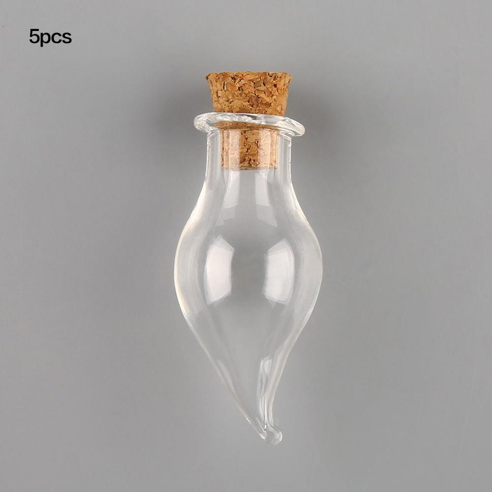 5 pièces bricolage pendentifs bouchon de liège flacon de stockage Mini verre bouteilles de liège vides échantillons pots souhaitant bouteille de mariage décoration de la maison: 1
