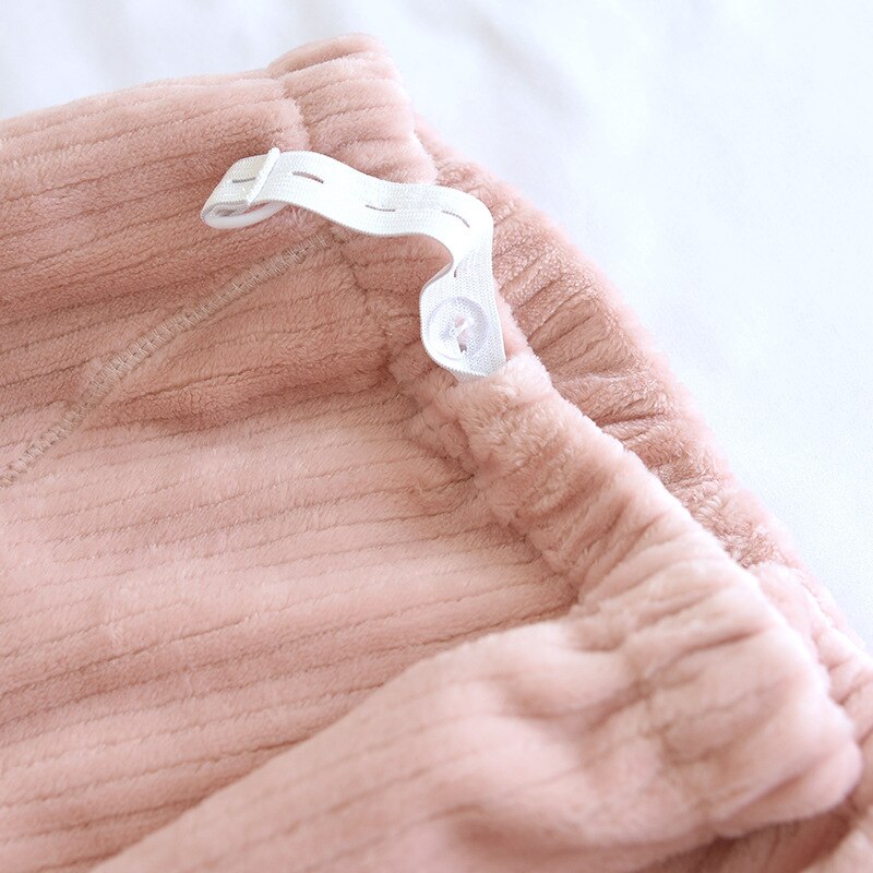 Solid Sleep Bottoms Women Candy Color Sweet Slouchy Thicker Cozy All-match Flannel Teenagers Nightwear Home Trendy Female Lounge