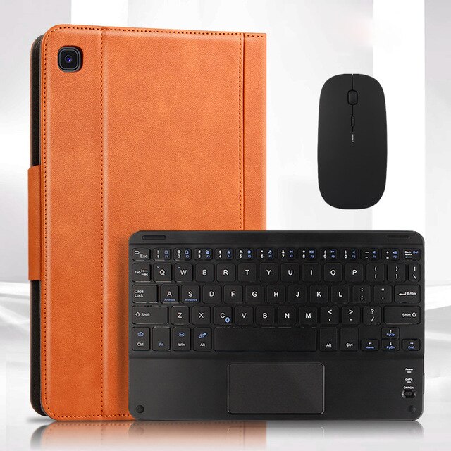 Case Voor Samsung Galaxy Tab S6 Lite Bluetooth Toetsenbord Beschermhoes Tab S6 Lite Sm P610 P615 10.4 "Tablet pc Case: brown--mouse