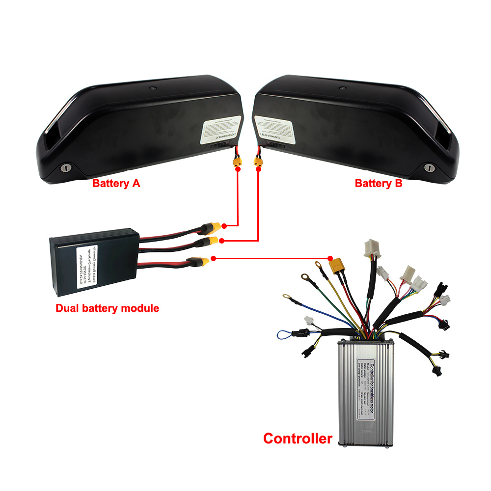 Ebike Dual Batterij Aansluiting Adapter XT60 Switcher Module Verhogen 20V-60V 30/40A Lithium Batterij Capaciteit parallel Module Deel