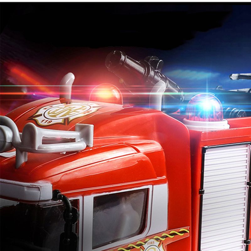 With whistle Water Spray Fire Truck Music Light Battery models Remote Control Car Kids Toy Boy Suit series