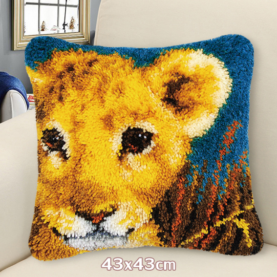 Do It Yourself Latch Hook Kits Diy Smyrna Birthday Knooppakket Latch Hook Pillow Cross Pillows Embroidery Pillows: BZ354 43x43cm