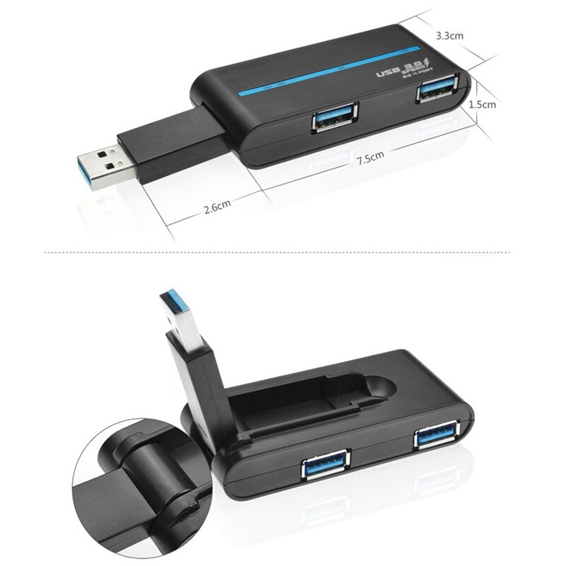 Usb 3.0 ハブハブ 4 ポート折り畳むスプリッタ 3.0 高速 4 ポートスプリッタusbハブアダプタ