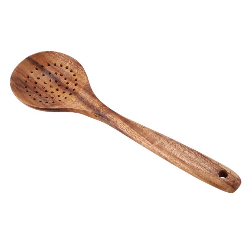 Natuurlijke houten kookgerei keukenset, antiaanbaklaag harde houten spatel en houten lepels ,4- pack