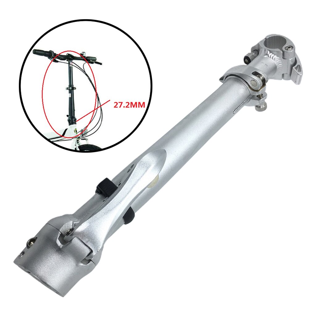 25.4mm Folding Bike Stem Adjustable Head Tube Replacement Adjustable Headtube Stem Bicycle Parts Silver