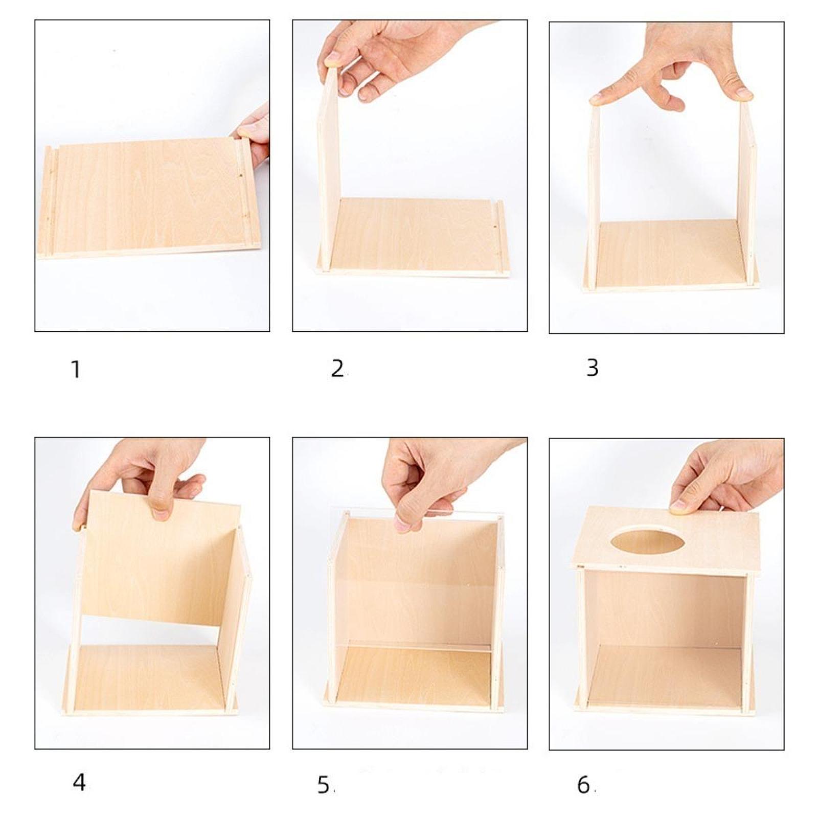 Caja de excavación de hámster de madera, caja de baño de arena para animales pequeños, decoración de jaula para hámster DIY para ratas, gerbiles enanos, refugio para Chinchillas