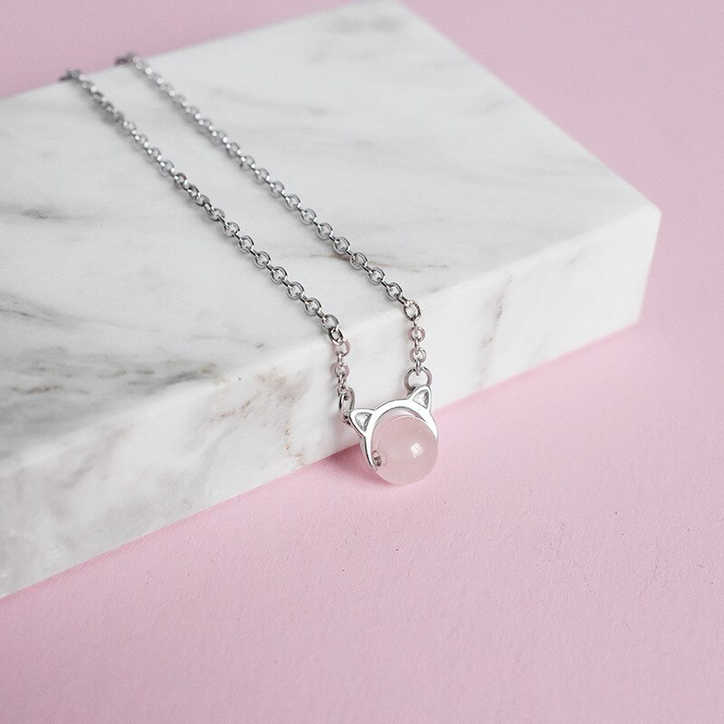 La Monada Schmuck Frauen Zubehör Minimalismus Rosa Perle Katze Ohr Armbänder Frauen 925 Sterling Silber Armbinde modisch