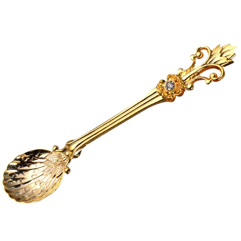 Retro Coffee Tea Spoon Flower Small Spoon Dessert Spoons For Afternoon Tea For Souvenir Kitchen Mini Tableware: B1