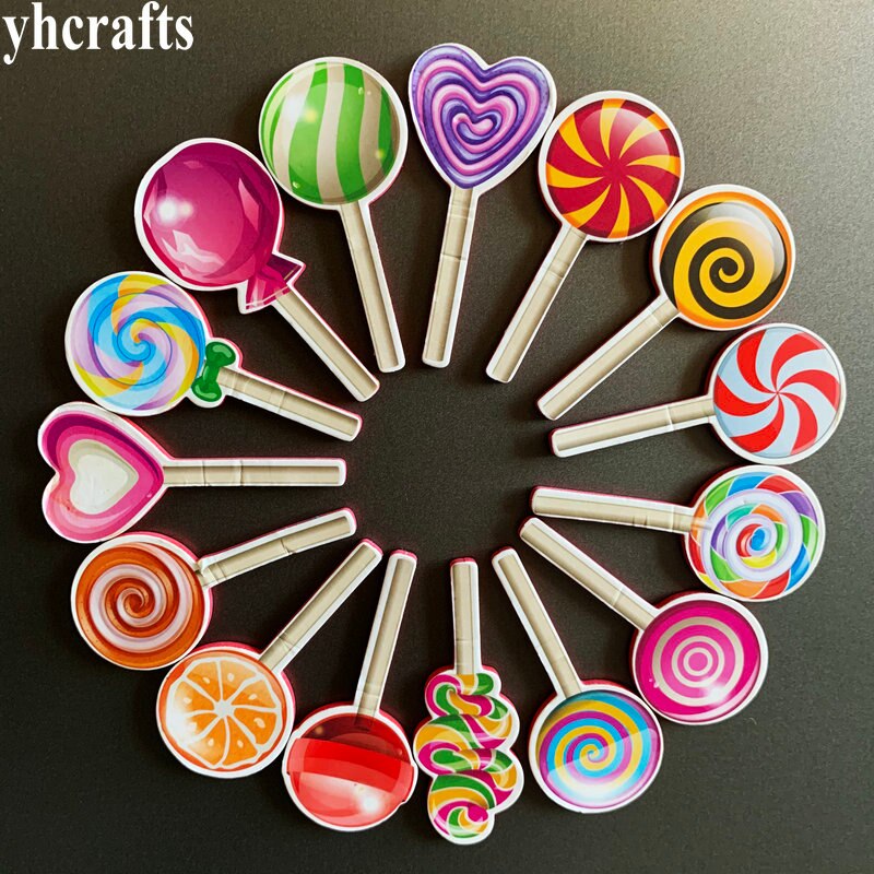 16PCS poultry livestock zoo animals magnet Fridge White blackboard magnet Kindergarten crafts Home decoration Birthday: 16PCS Lollipop