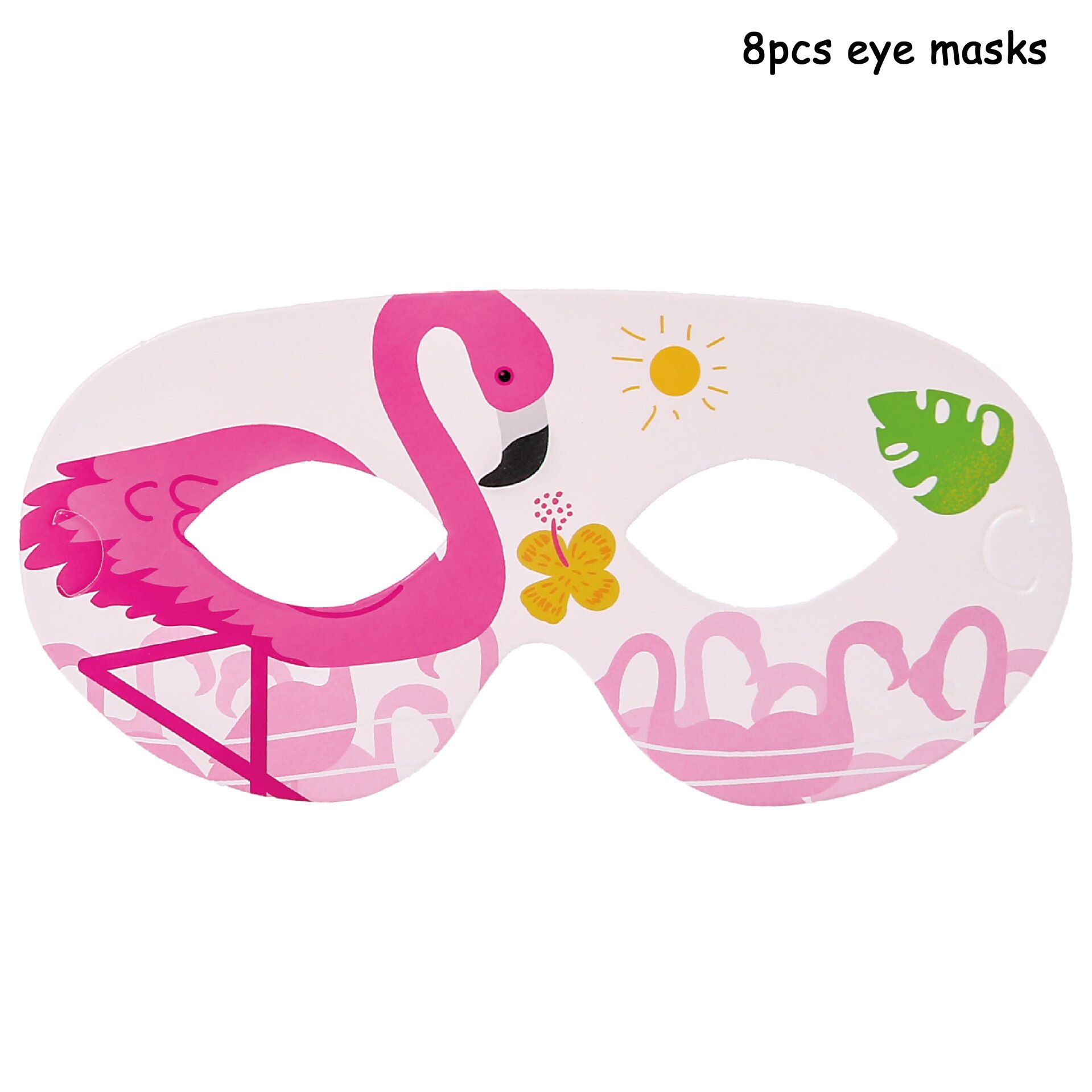 Suministros de de cumpleaños, vajilla desechable de flamenco, rosa, plato, tazas o manteles, Baby Shower, decoración para de boda: 8pcs eye masks
