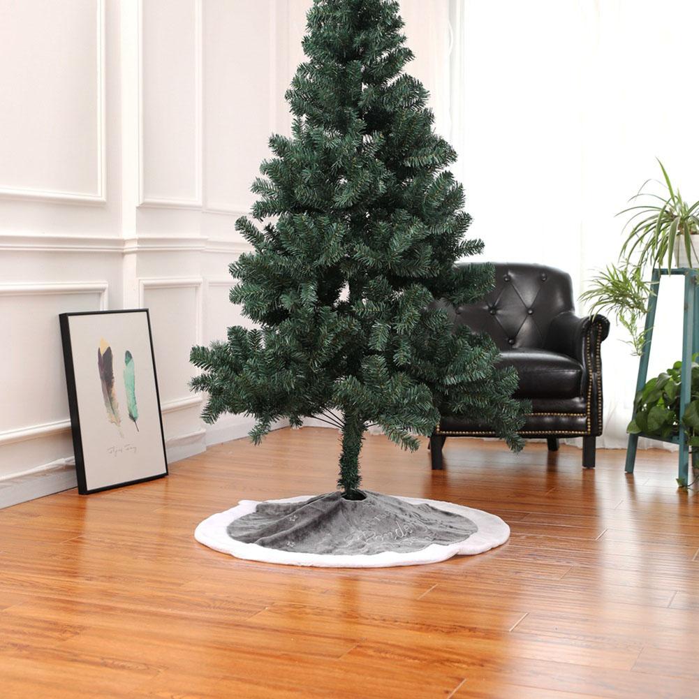 90Cm Wit Flanellen Geborduurd Sneeuwvlok Kerstboom Rok Sliver Gouden Kerstboom Jaar Woondecoratie Tool