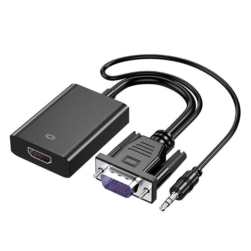 Vga Naar Hdmi-Converter Kabel Vrouwelijke Vga Male Naar Hdmi-Adapter Met 3.5Mm Uitgang Voor Pc Laptop naar Hdtv Projector: Default Title