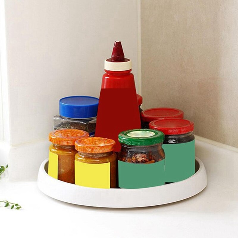 360 Rotation Non-Skid Spice Rack Pantry Cabinet Turntable with Wide Base Storage Bin Rotating Organizer for Kitchen Seasoning