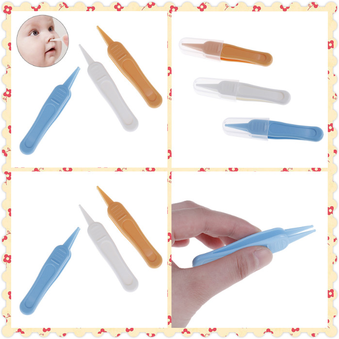 2 stks/partij Veiligheid Veilige Zorg Baby Oor Neus Navel Pasgeboren Plastic Pincet Pincet Tang