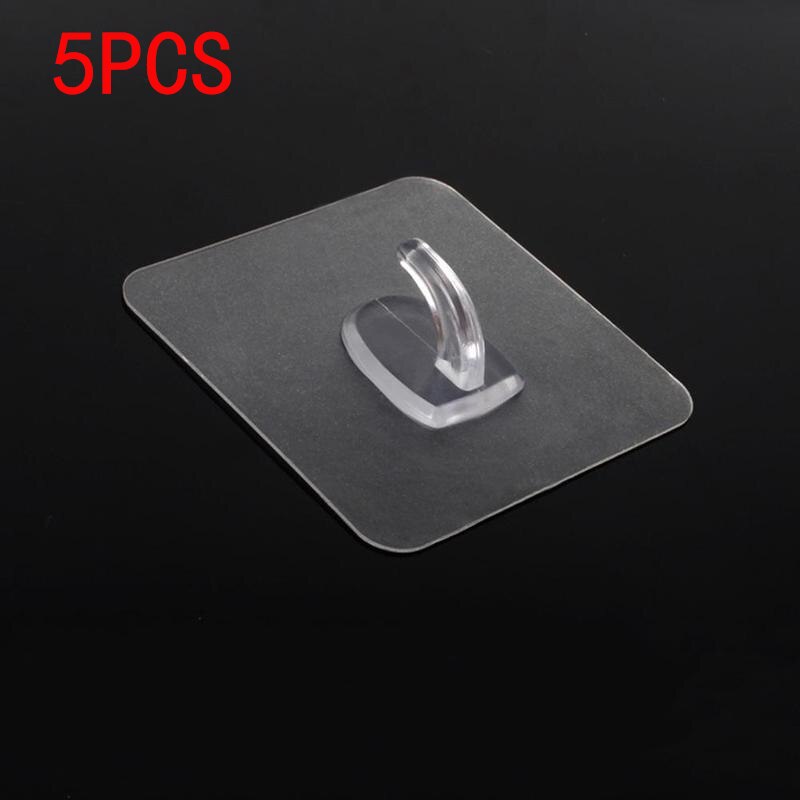 10/5 sztuk przyklejany robić ściany gniazdo zasilania uchwyt na wieszak wielofunkcyjny przezroczysty haczyk ścienny robić przechowywania dla Dom gabinet półka kuchenna: 5szt B