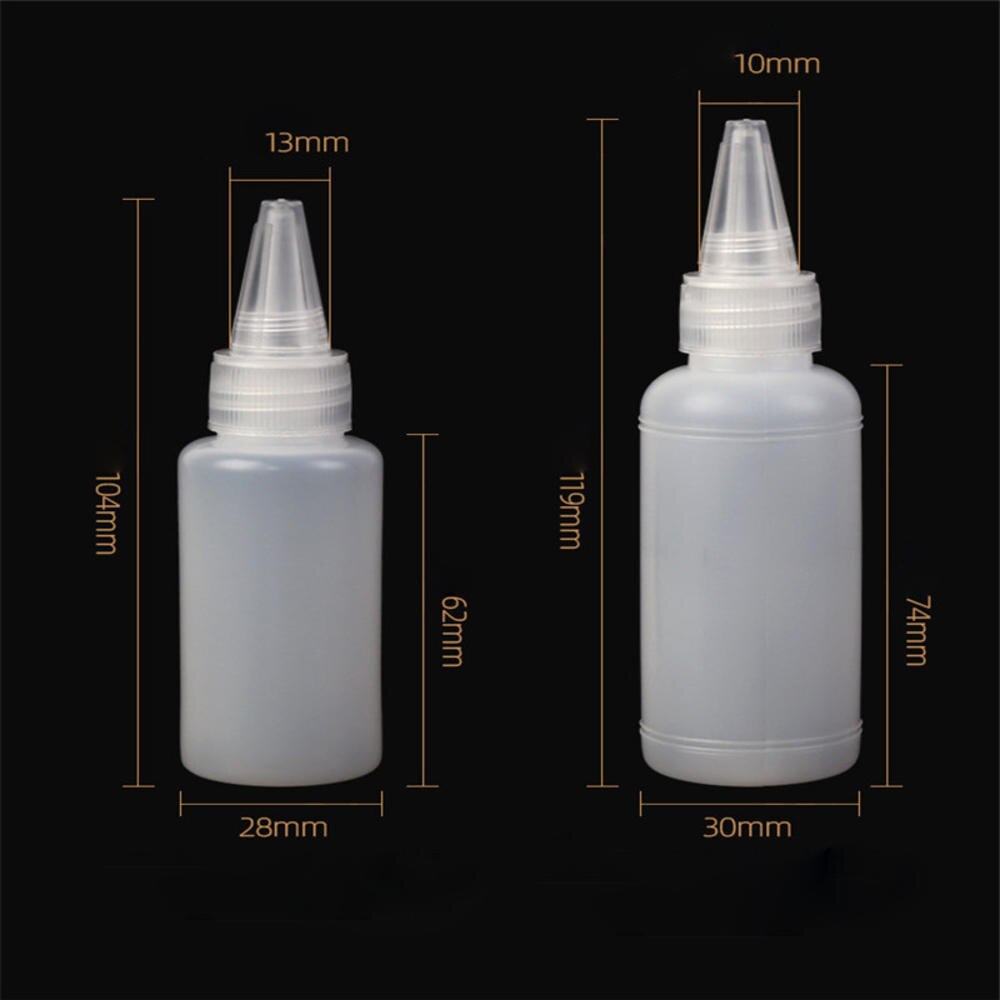 1pcs/lot Empty PE Plastic Glue Bottles With Screw-On Lids Squeeze Liquid Ink Oil Dropper Refillable Bottles 10ML/20ML30ML/50ML