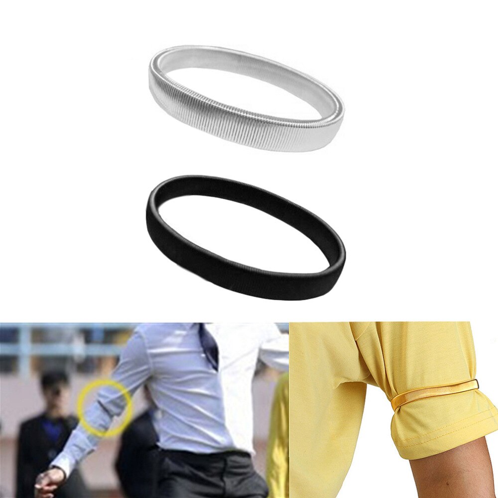 1pc mænds skjorte ærmeholder afslappet elastisk armbånd anti-slip metal armbånd stretch strømpebånd bryllup elastisk armbånd tilbehør
