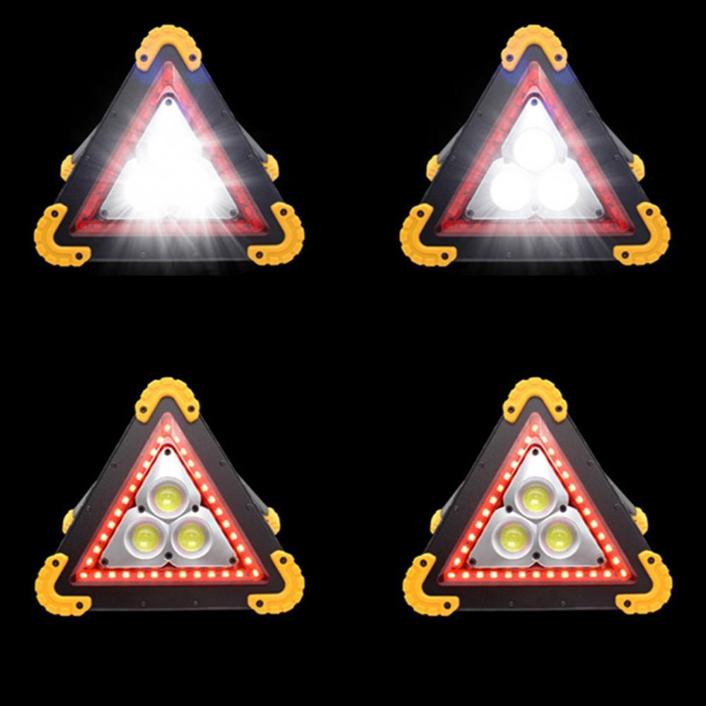 Led Parkeer Veiligheidswaarschuwing Teken Auto Driehoek Vorm Opvouwbare Outdoor Wandelen Waarschuwing Nood Werklamp Voor Voertuig
