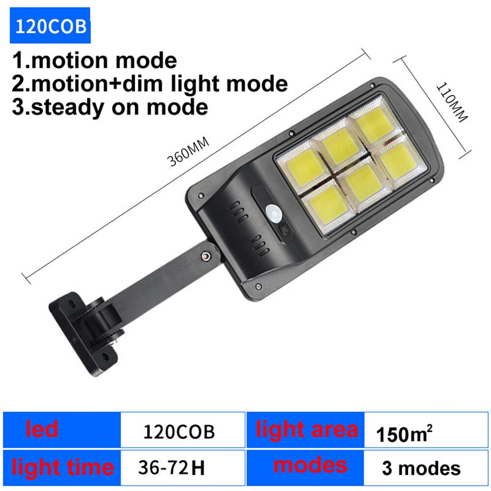 120 Leds Straatverlichting Solar Outdoor Tuin Lamp Pir Motion Sensor Wandlampen Waterdichte Patio Yard Path Night Verlichting 3 modi