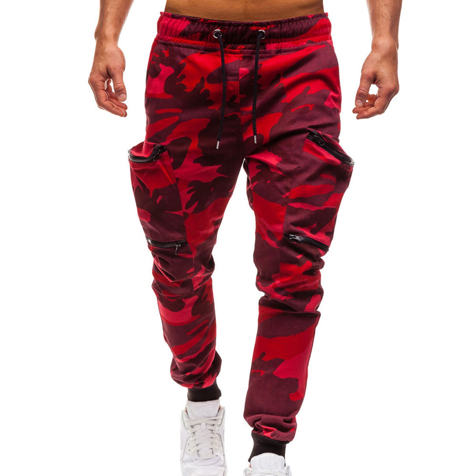 Pantalon de Camouflage classique pour homme, survêtement avec cordon coulissant, poches à fermeture éclair, style Hip Hop, Streetwear
