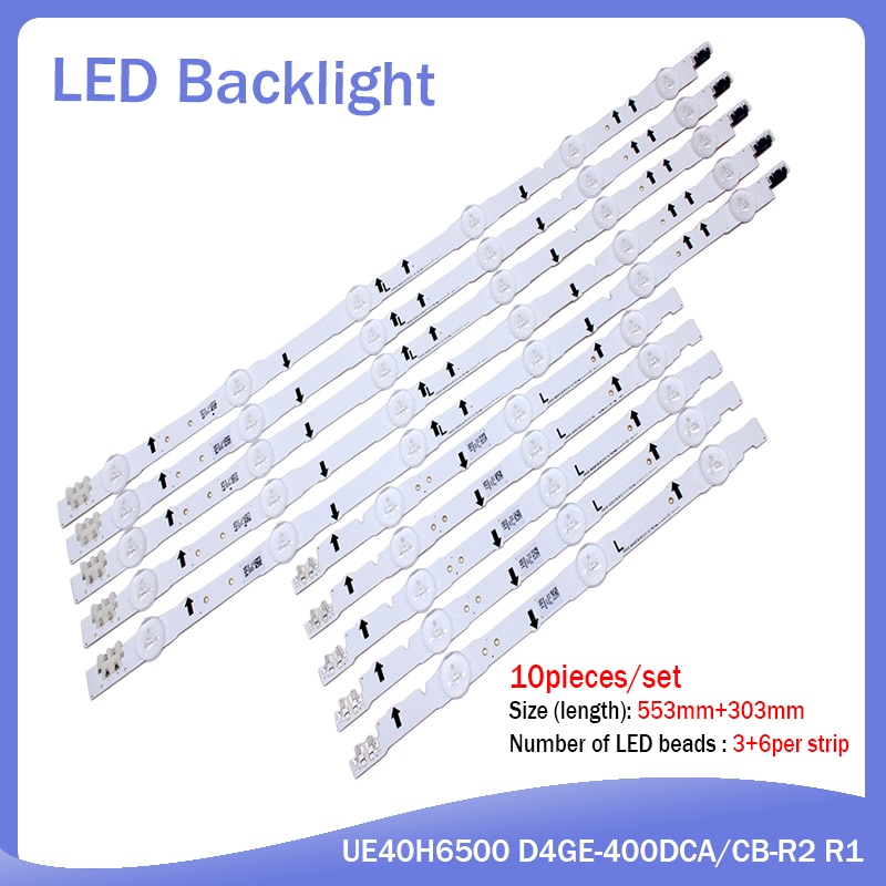 10pcs x LED Backlight for Samsung UE40J5100AW UE40H5000AK UE40H6400 UE40J5100 D4GE-400DCA-R1 R2 D4GE-400DCB-R1 R2 30449A 3045A