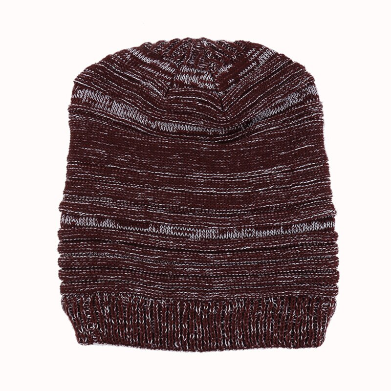 Bonnet tricoté pour homme, style Hip Hop, unisexe, couleur unie, décontracté, automne hiver: brown