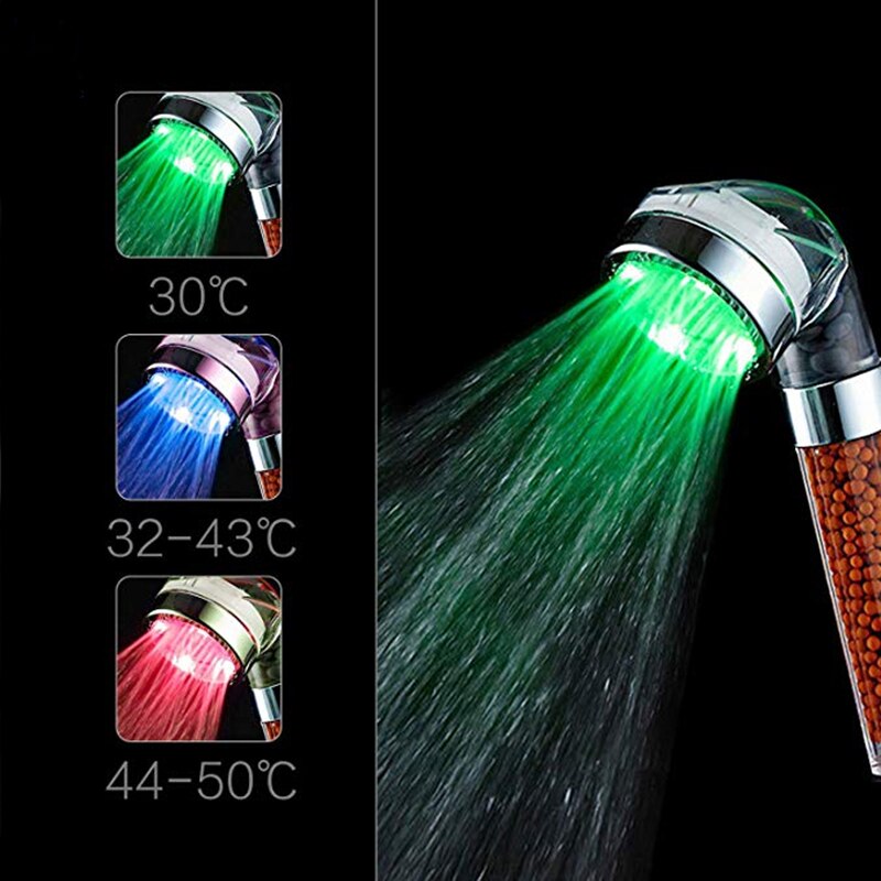 Automatische Magic Douche Kleurrijke LED Verlichting Overhandigen Regendouche Enkele Ronde Kop voor Water Bad Badkamer