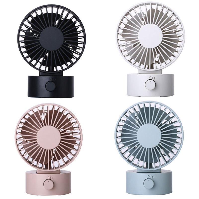 Mini bærbar, stille usb-skrivebordsventilator hjemmekontor elektrisk oscillerende bordkøler top sælges (pink)