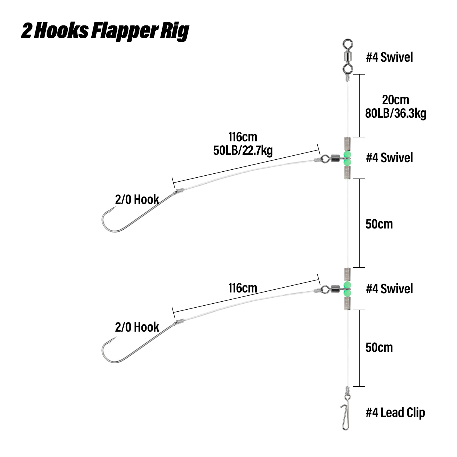 Cod Pulley Rig Surf Fishing Rig Long Casting Flapper Rig Clipped ... – Grandado