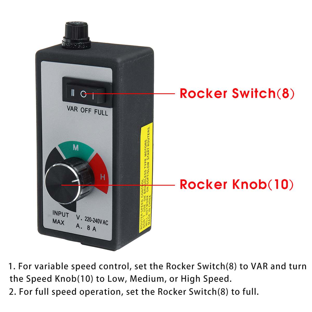 220V-240V 1800W Variable Speed Controller For Fan Router Speed Control 3 Settings Electrical Equipment