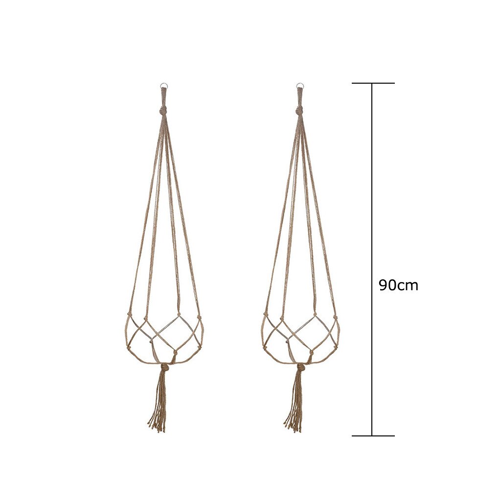 Panier suspendu pour plantes en macramé, support pour plantes, décor bohème: 2 Pc