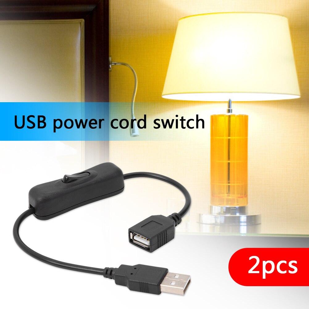 30cm USB Cable with 304 ON/OFF Button Switch for USB Lamp Fan Male to Female Adapter Extension Power Line