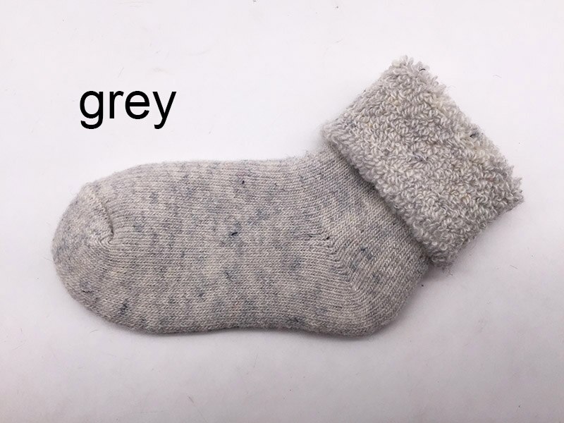 Style Real Woolen Thick Kids Socks Winter Soft Warm Baby Thermal Floor Socks Boy Girl Children Socks WZ02: Grey / 0-3 Years