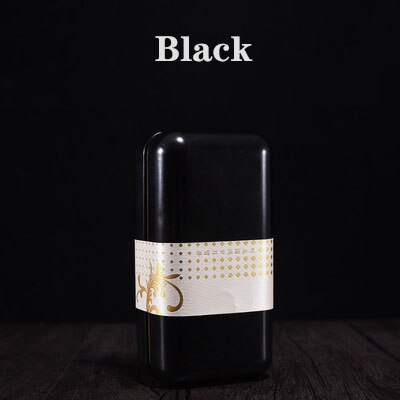 Mini Portable Universal Tea Square Can Storage Tinplate Box Packaging Jar: Black