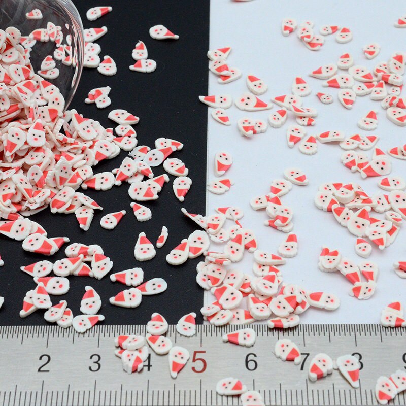 100 G/partij Polymeer Klei Kerst Santa Sprinkles Mooie Confetti Voor Ambachten Maken, Diy: 5mm  100g design1
