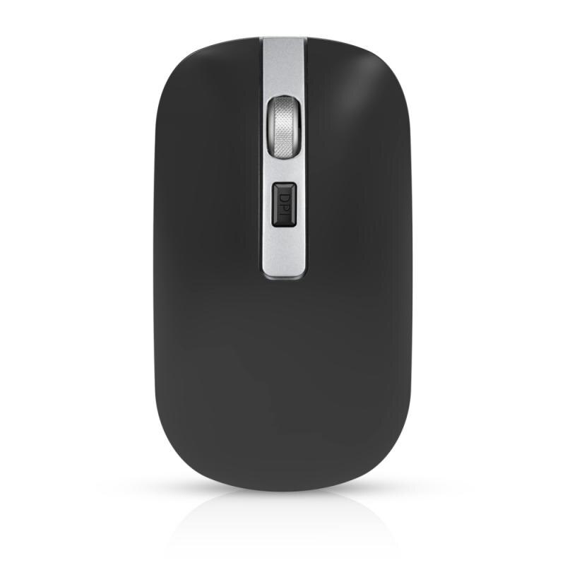 M50 Dual Mode Bluetooth 5.1 Rechargeable Wireless Gaming Office Mouse Metal Wheel Mute 2.4G Gamer Mouse For PC Computer: Black