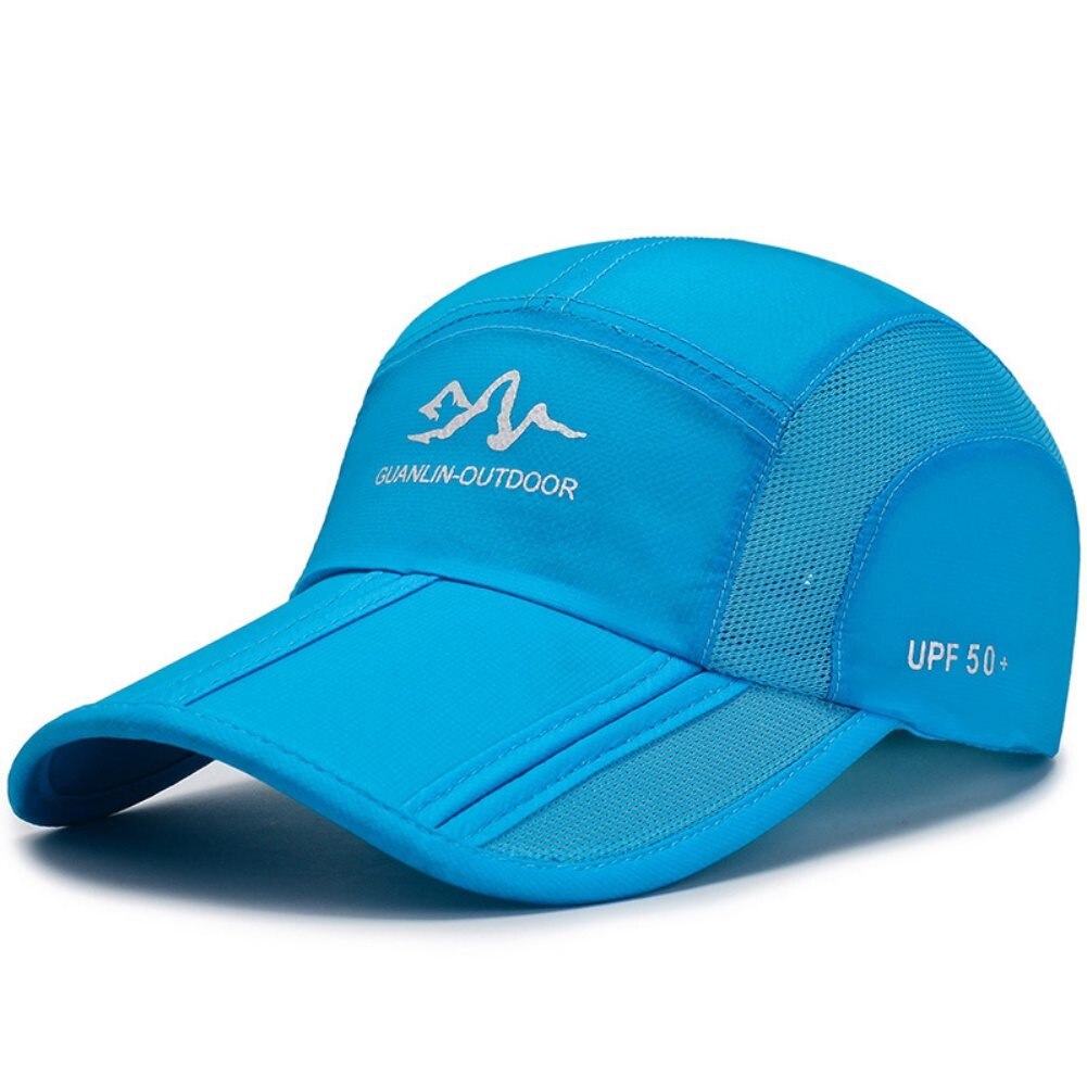 Zomer Baseball Cap Mannen Vrouwen Zonnehoed Uv Bescherming Sneldrogend Ademend Snapback Verstelbare Vouwen Wandelen Caps: Sky Blue