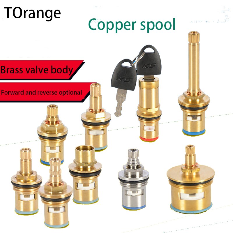 Faucet copper valve core and cold water fast opening triangle valve switch ceramic valve core copper head repair parts