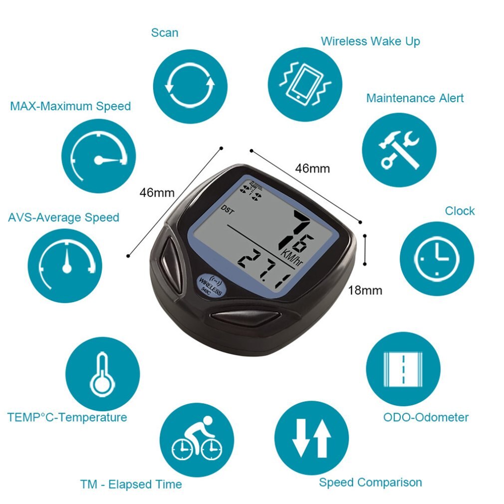 SUNDING 546C Bike Accessories Multi-Function Bike Computer Waterproof Wireless Speedometer Bicycle Main Code Monitor